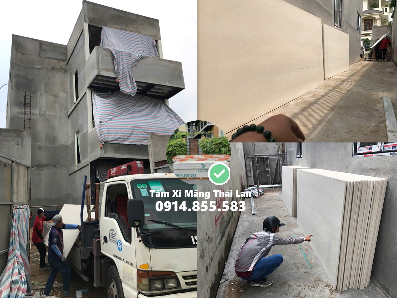 tấm xi măng cemboard thái lan độ dày 16mm giao công trình